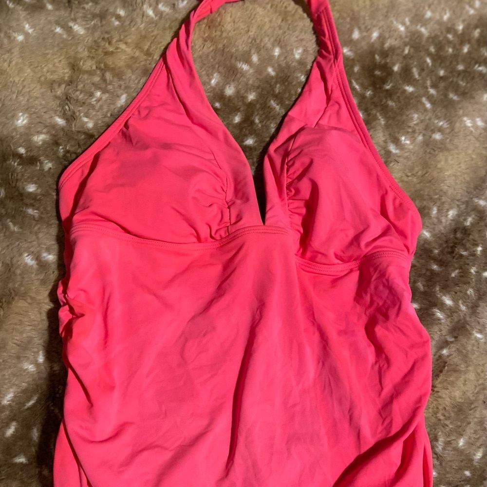 Athleta Tankini top bright orange/pink
